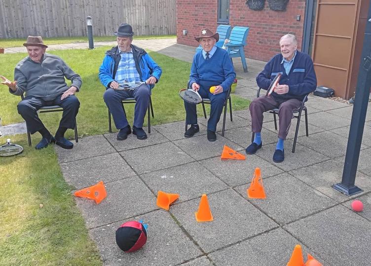 residents playing a game